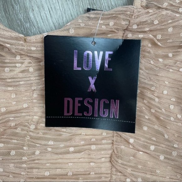 Nordstrom Love X Design PLEATED MESH TOP Cropped Zip Back Long Sleeve L - Picture 7 of 10